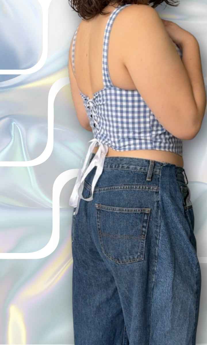 Corset vichy bleu