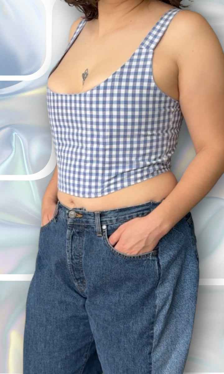 Corset vichy bleu