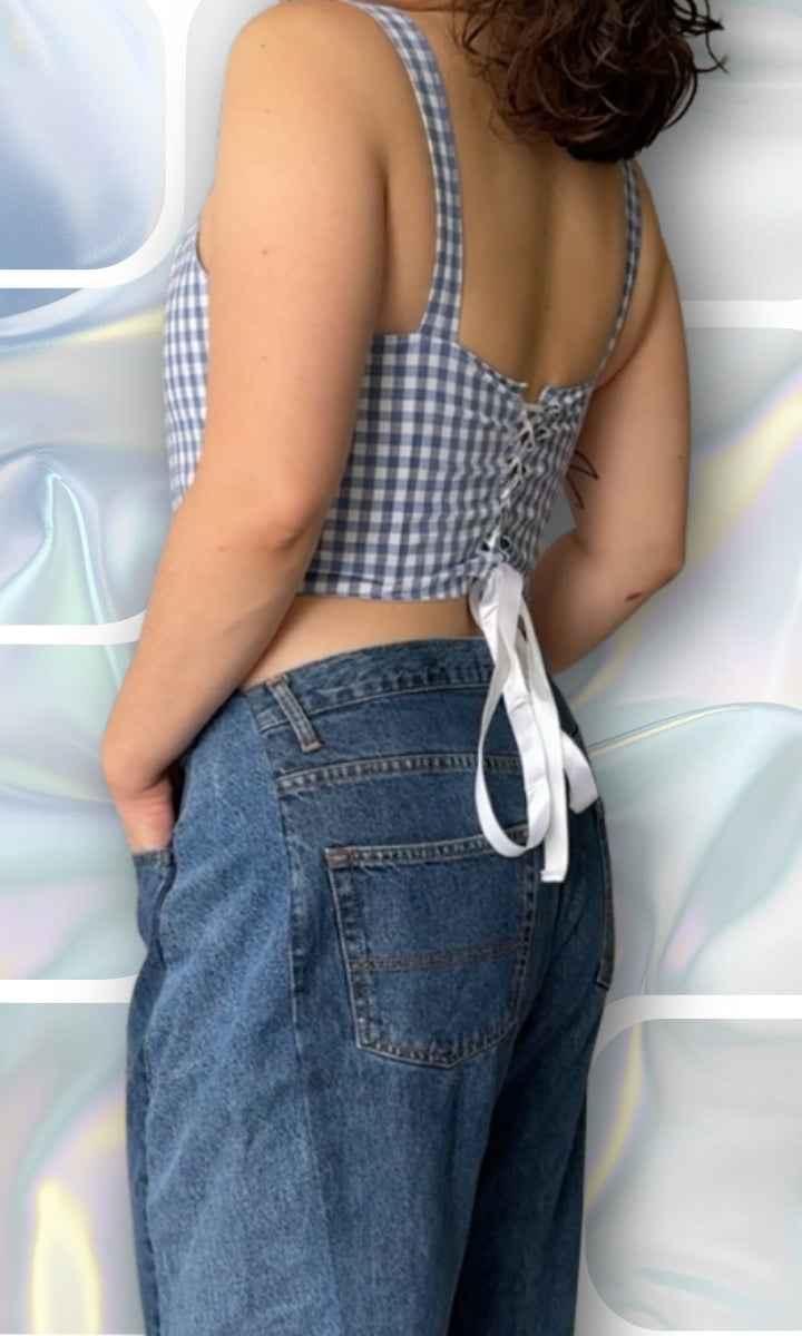 Corset vichy bleu