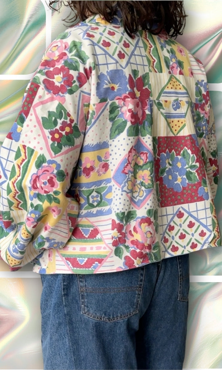Veste légère en tissu effet patchwork