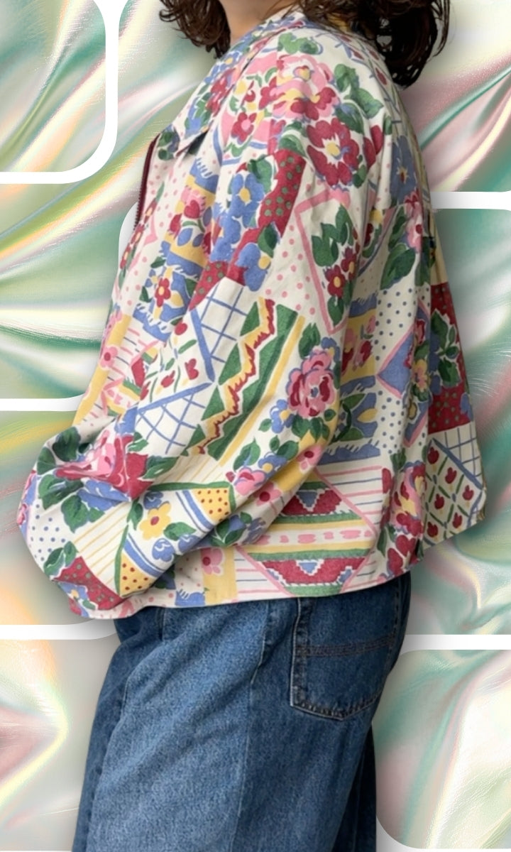 Veste légère en tissu effet patchwork
