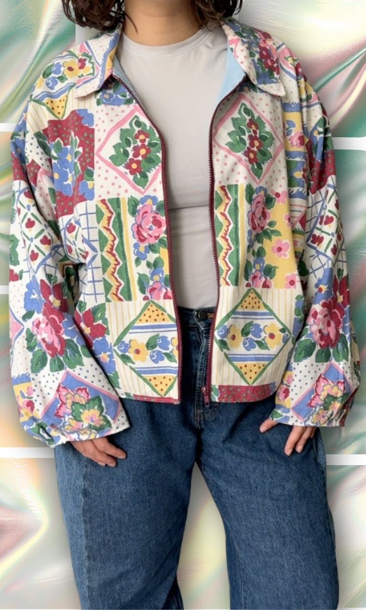 Veste légère en tissu effet patchwork